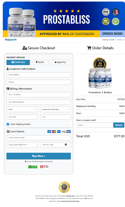 Prostabliss order page